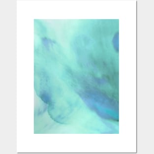 Pastel aqua watercolour sea Posters and Art